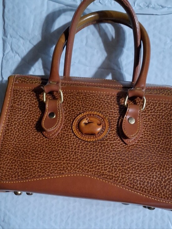 Dooney & Bourke Handbags - Dooney & Bourke Pebble Leather Satchel in Cognac